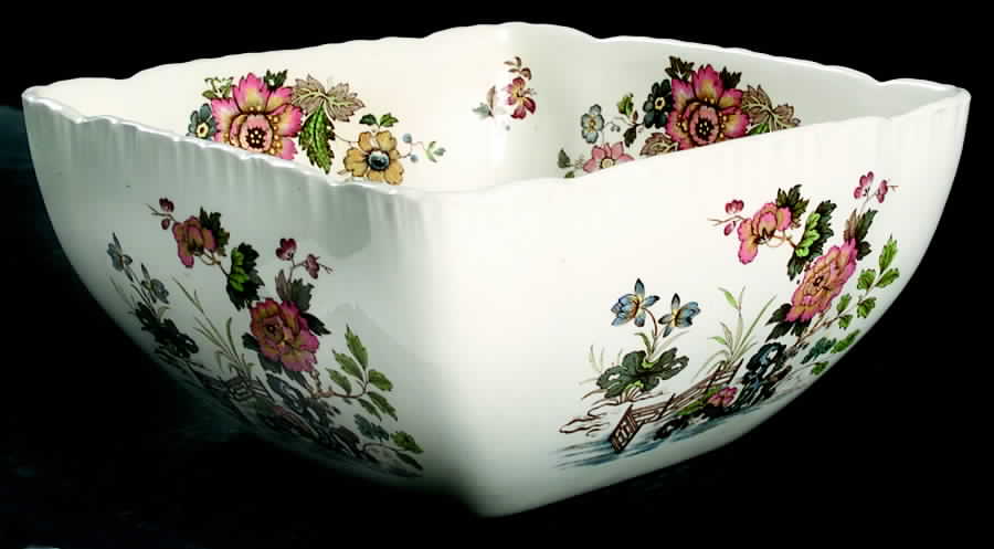 Eastern Flowers 9" Square Salad Serving Bowl by Wedgwood-1