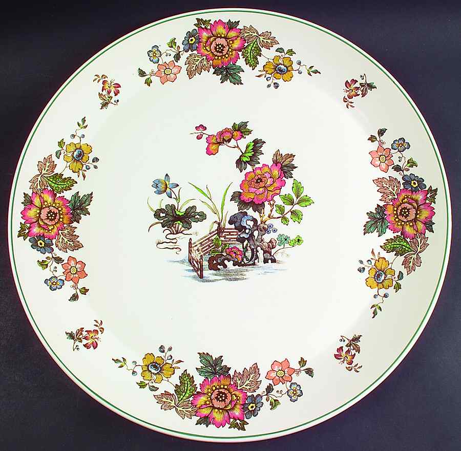 Eastern Flowers 16" Round Torte Plate by Wedgwood-1