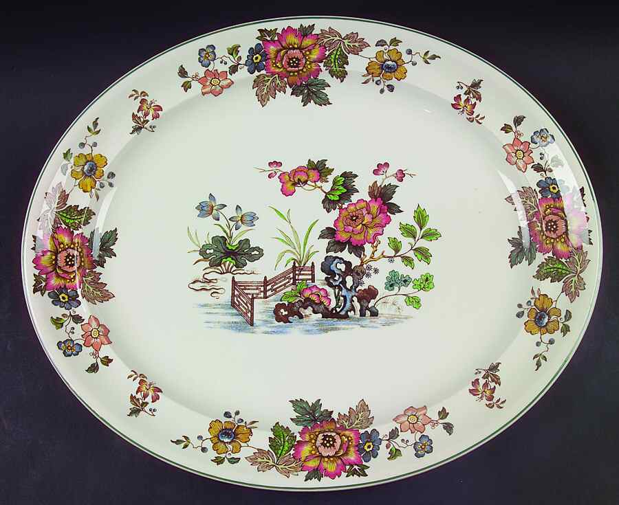 Eastern Flowers 16" Oval Serving Platter by Wedgwood-1