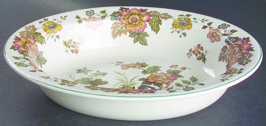 Eastern Flowers 9" Oval Vegetable Bowl by Wedgwood-1