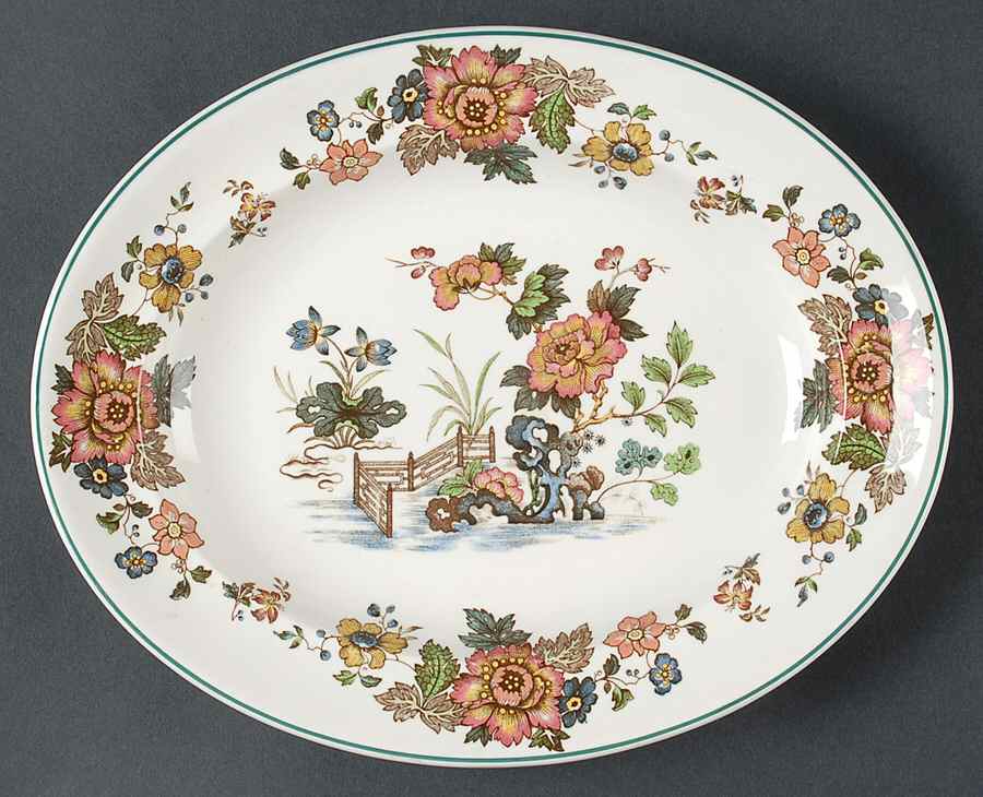 Eastern Flowers 10" Oval Serving Platter by Wedgwood-1