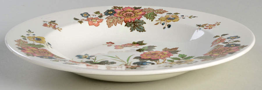 Eastern Flowers Large Rim Soup Bowl by Wedgwood-1
