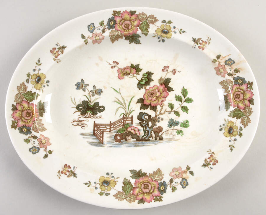 Eastern Flowers 13" Oval Serving Platter by Wedgwood-1