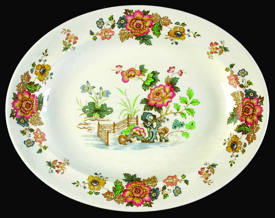Eastern Flowers 12" Oval Serving Platter by Wedgwood-1