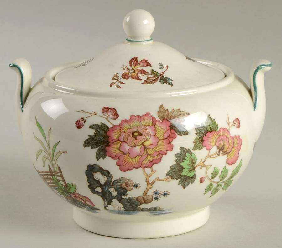 Eastern Flowers Sugar Bowl & Lid by Wedgwood-1