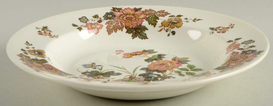 Eastern Flowers Rim Soup Bowl by Wedgwood-1