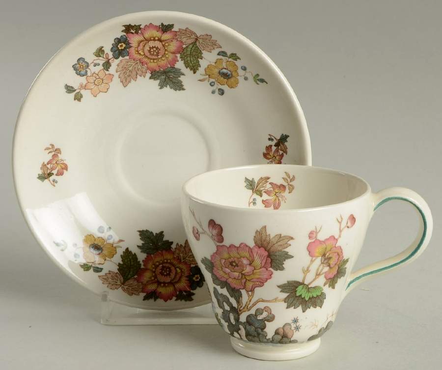 Eastern Flowers Footed Demitasse Cup & Saucer Set by Wedgwood-1