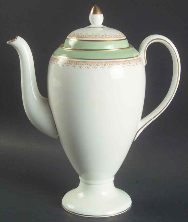 Eccles Bead Celadon Coffee Pot & Lid by Wedgwood-1