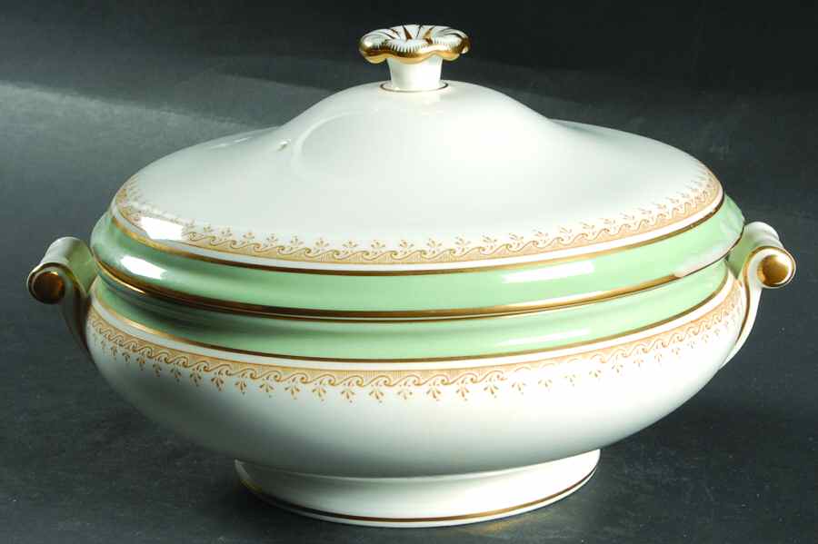 Eccles Bead Celadon Round Covered Vegetable by Wedgwood-1