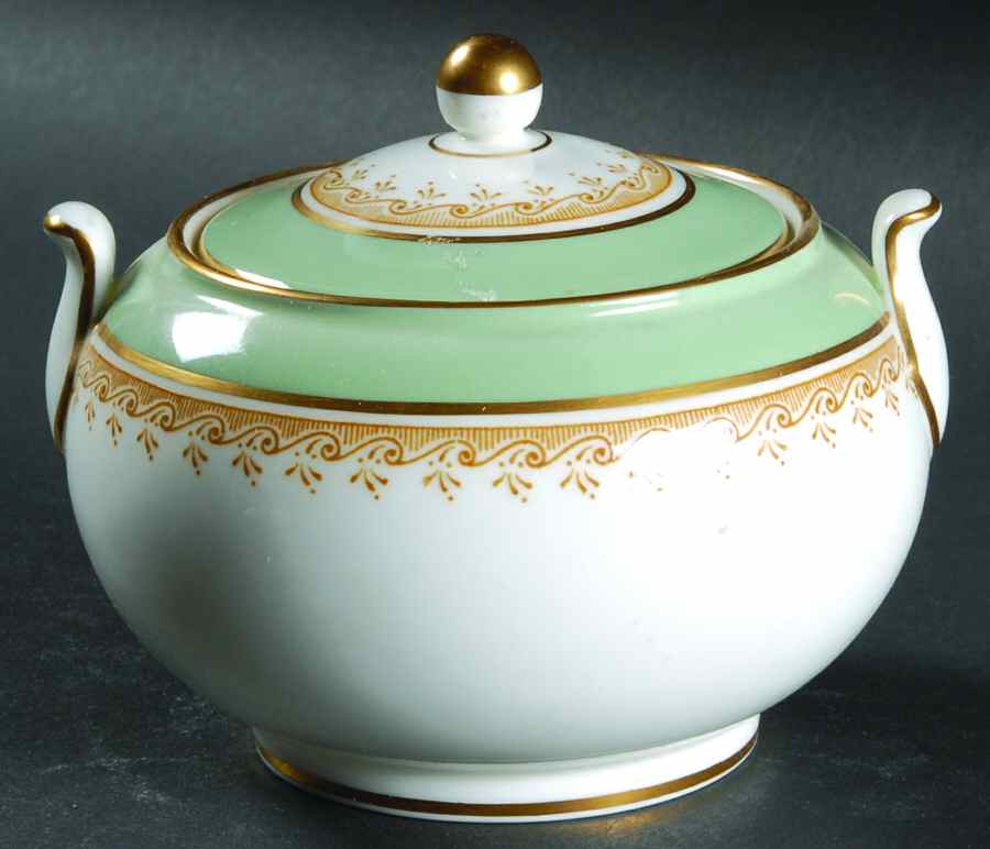 Eccles Bead Celadon 146 Shape Sugar Bowl & Lid by Wedgwood-1