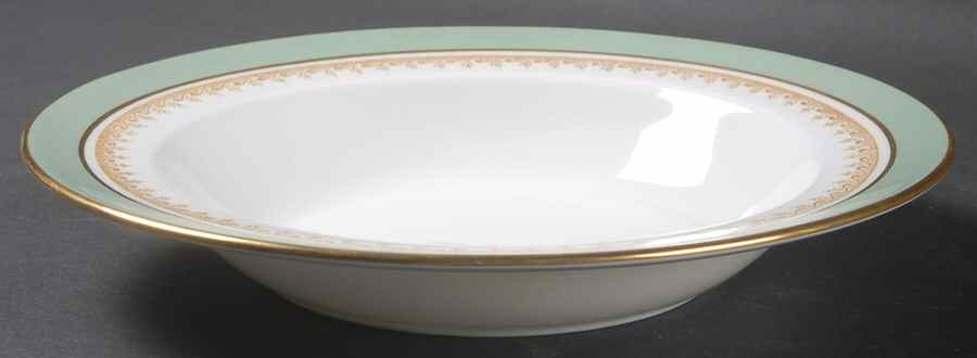 Eccles Bead Celadon Rim Soup Bowl by Wedgwood-1