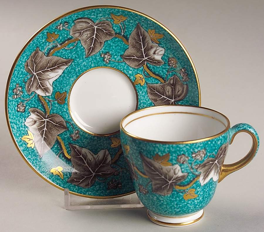 Empire Footed Demitasse Cup & Saucer Set by Wedgwood-1