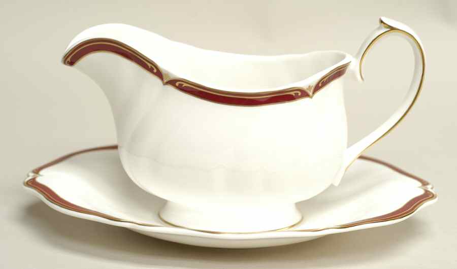 Empress Ruby Gravy Boat & Underplate by Wedgwood-1