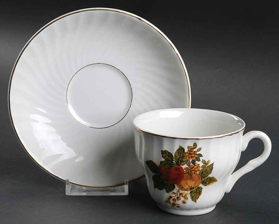 English Harvest Flat Cup & Saucer Set by Wedgwood-1