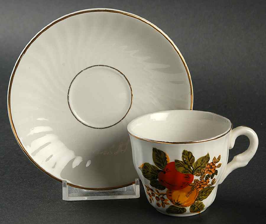 English Harvest Flat Demitasse Cup & Saucer Set by Wedgwood-1