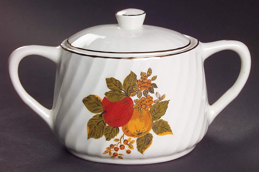 English Harvest Sugar Bowl & Lid by Wedgwood-1