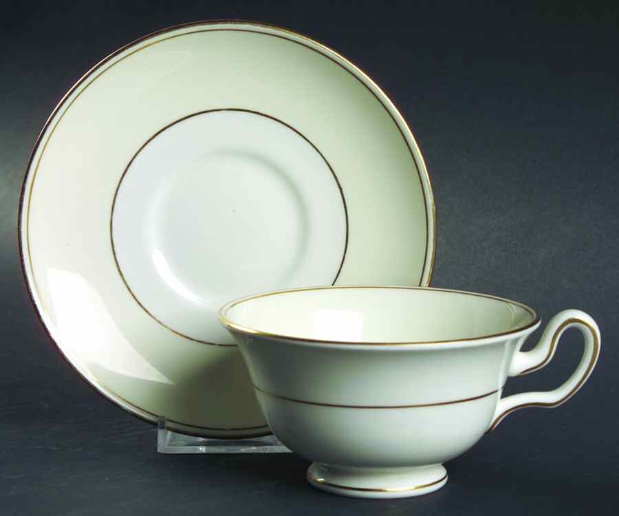 Essex Footed Cup & Saucer Set by Wedgwood-1