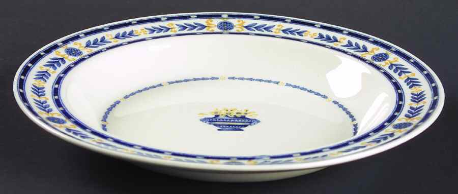 The Etruria (Blue Laurel) Large Rim Soup Bowl by Wedgwood-1
