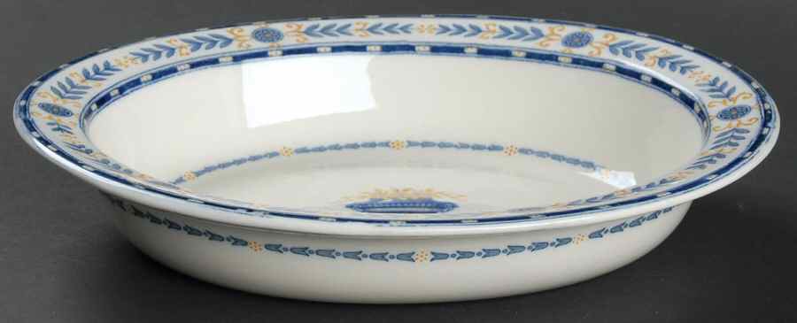 The Etruria (Blue Laurel) 8" Oval Vegetable Bowl by Wedgwood-1