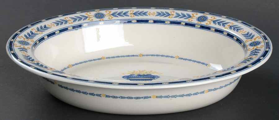 The Etruria (Blue Laurel) 9" Oval Vegetable Bowl by Wedgwood-1