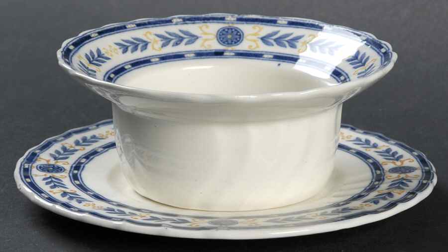 The Etruria (Blue Laurel) Ramekin & Saucer Set by Wedgwood-1