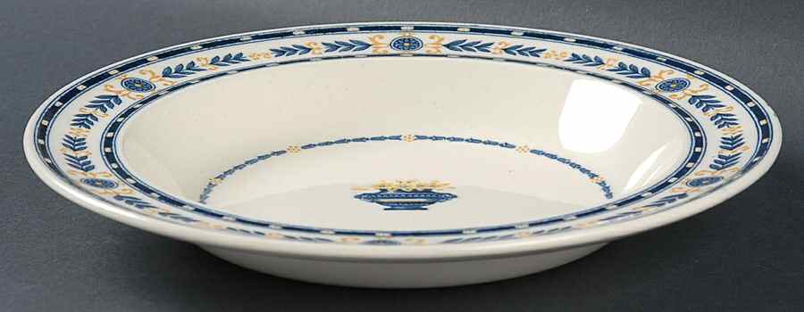 The Etruria (Blue Laurel) Rim Soup Bowl by Wedgwood-1