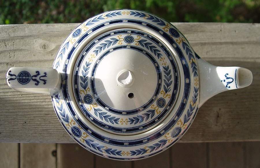 The Etruria (Blue Laurel) Teapot No Lid by Wedgwood-1
