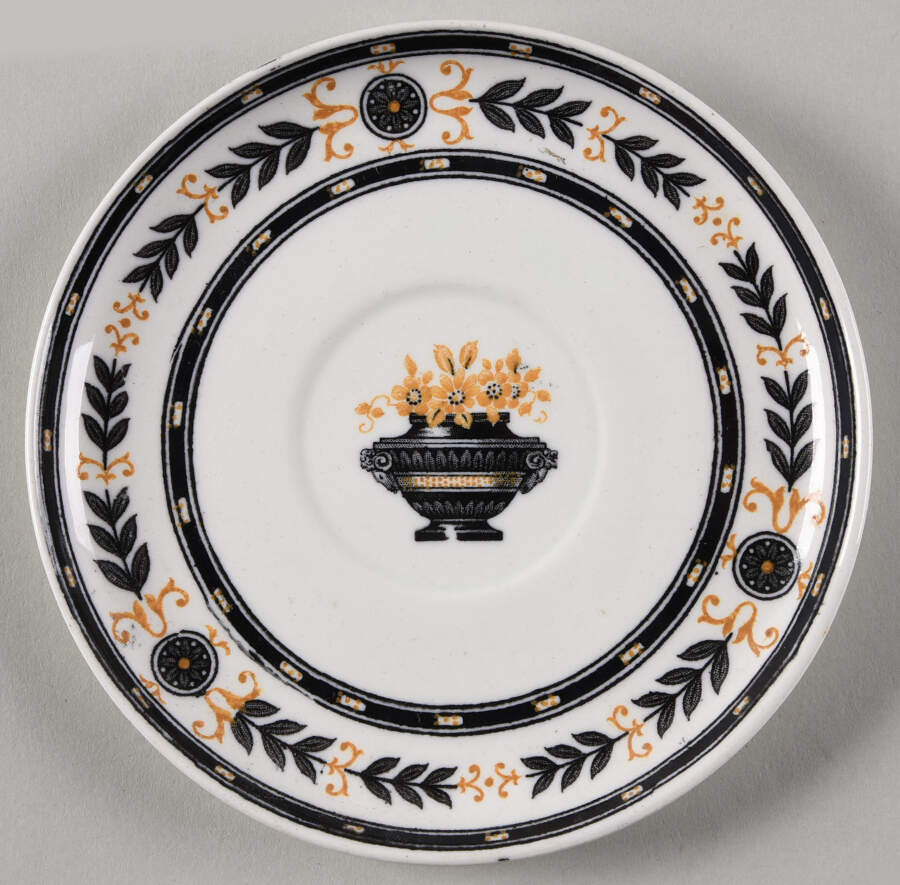 The Etruria (Black Laurel) Saucer for Demitasse Cup by Wedgwood-1