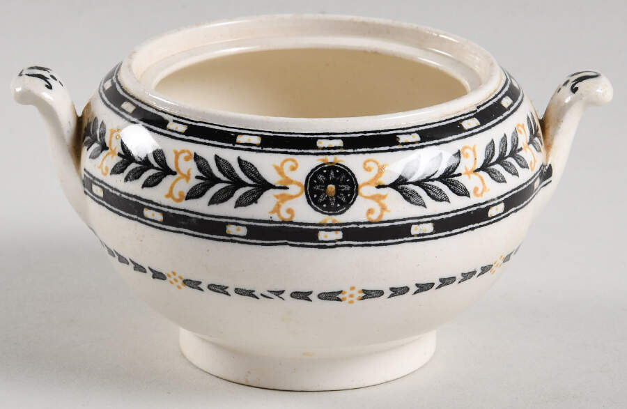 The Etruria (Black Laurel) Mini Sugar Bowl No Lid by Wedgwood-1