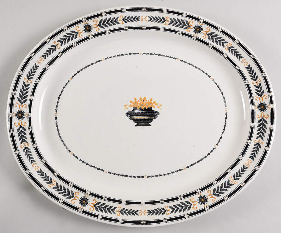 The Etruria (Black Laurel) 18" Oval Serving Platter by Wedgwood-1