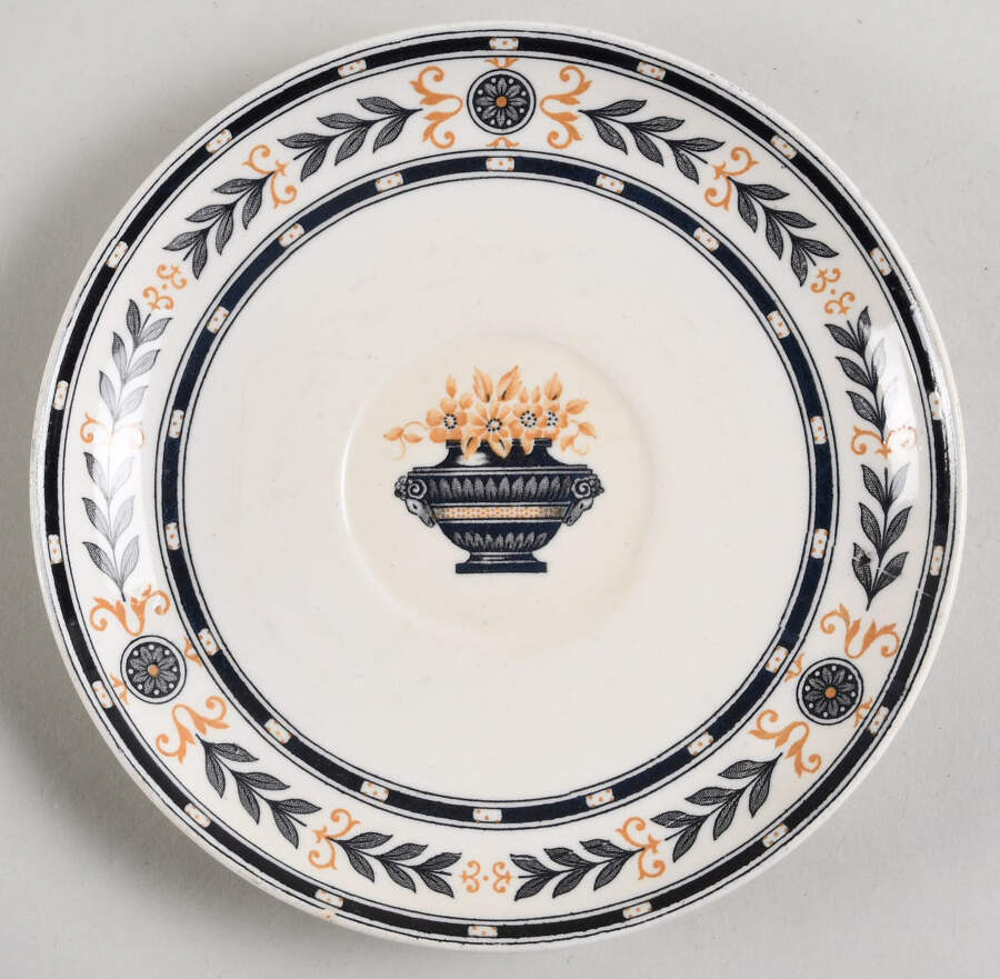 The Etruria (Black Laurel) Saucer for Bouillon Cup by Wedgwood-1
