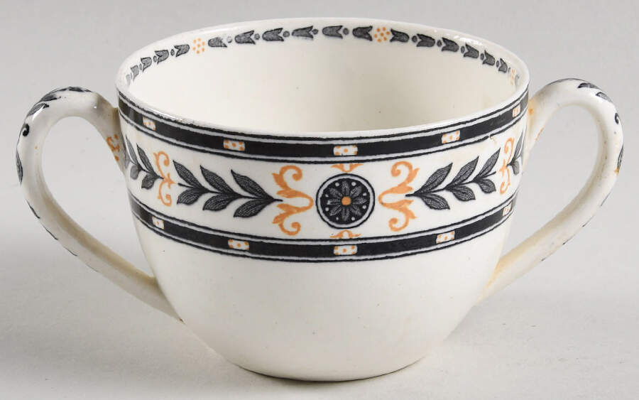 The Etruria (Black Laurel) Flat Bouillon Cup by Wedgwood-1