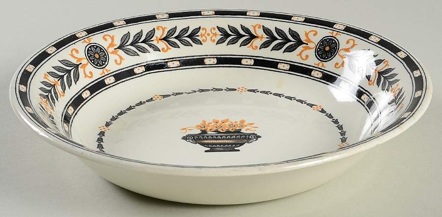 The Etruria (Black Laurel) Coupe Soup Bowl by Wedgwood-1