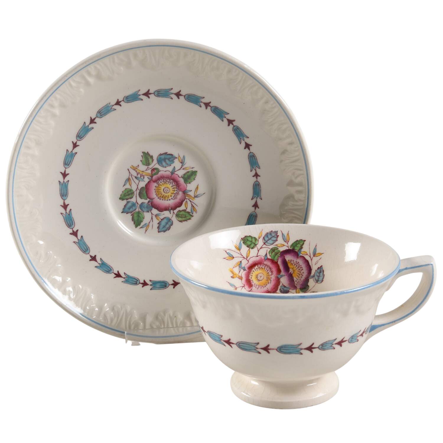 Evenlode Footed Cup & Saucer Set by Wedgwood-1
