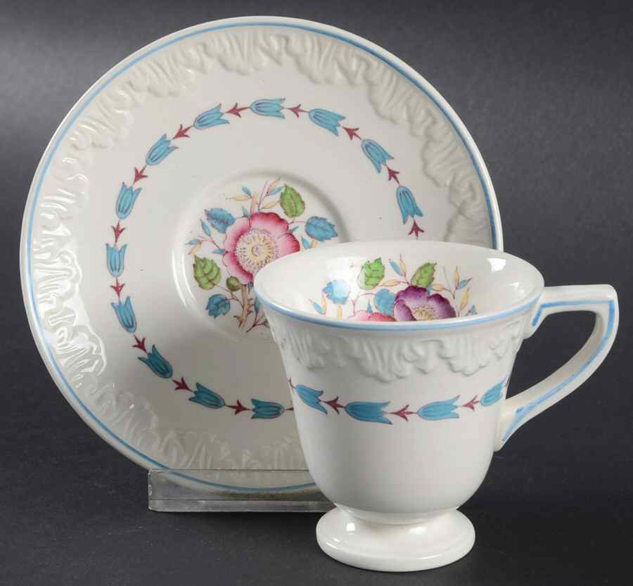 Evenlode Footed Demitasse Cup & Saucer Set by Wedgwood-1