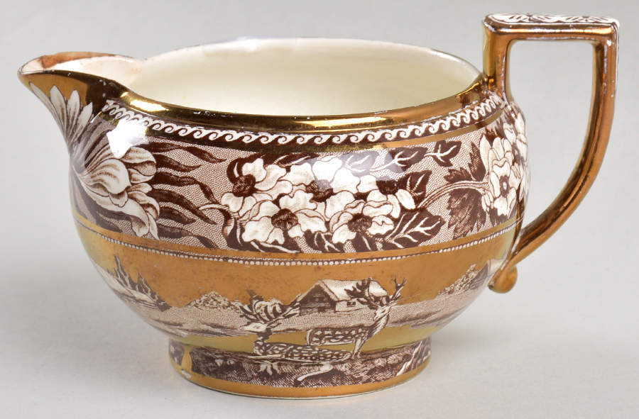 Fallow Deer Brown (Gold Trim) Creamer by Wedgwood-1