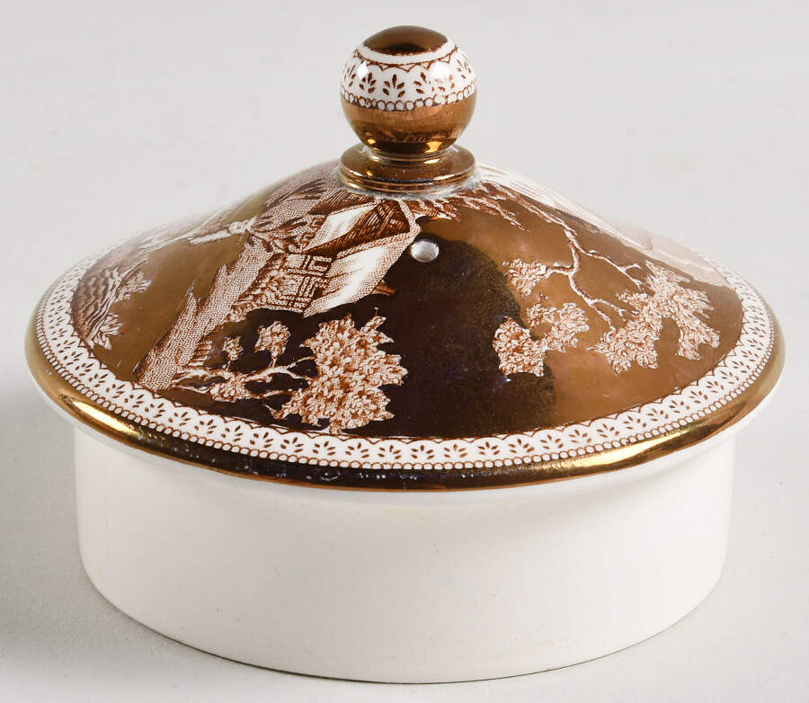 Fallow Deer Brown (Gold Trim) Lid for Teapot by Wedgwood-1