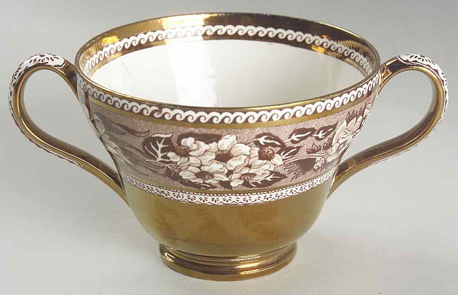 Fallow Deer Brown (Gold Trim) Footed Bouillon Cup by Wedgwood-1
