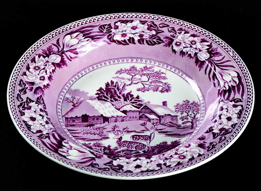 Fallow Deer Plum Rim Soup Bowl by Wedgwood-1