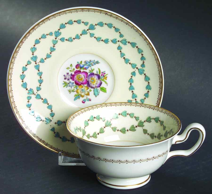 Fairford Footed Cup & Saucer Set by Wedgwood-1