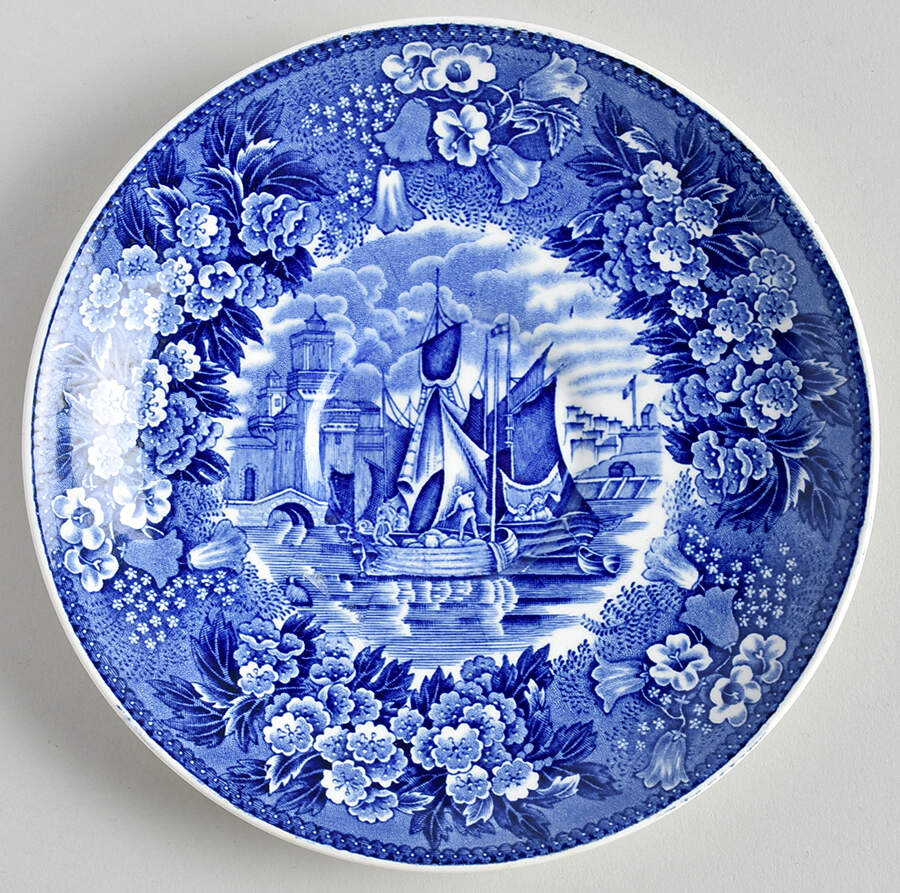 Ferrara Blue (No Trim) Saucer by Wedgwood-1