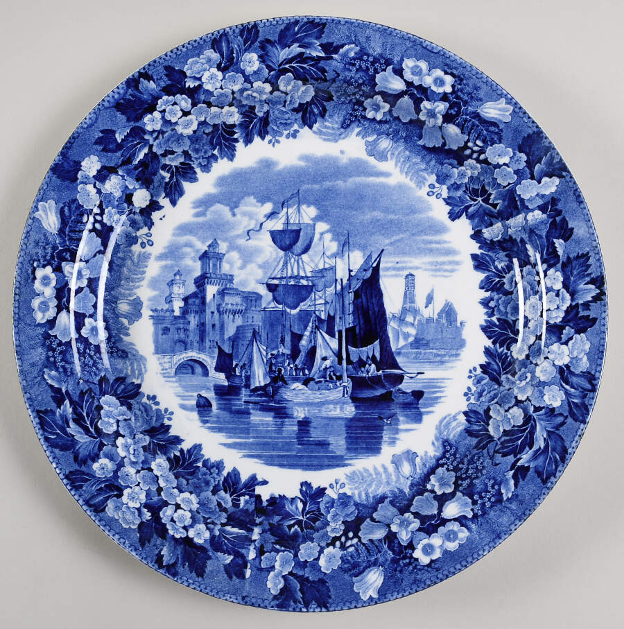 Ferrara Blue (No Trim) 12" Chop Plate (Round Platter) by Wedgwood-1