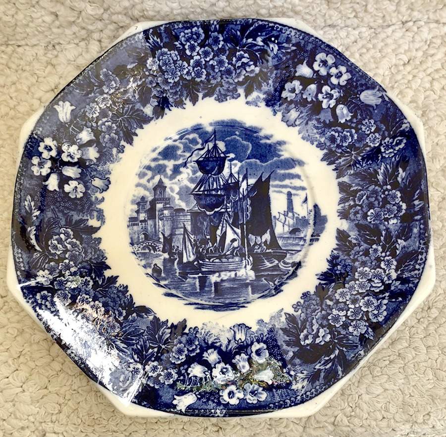 Ferrara Blue (No Trim) Octagonal Cake Plate by Wedgwood-1