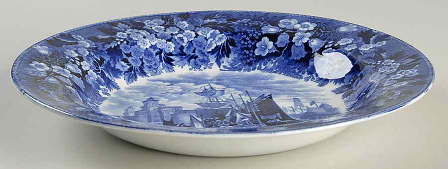 Ferrara Blue (No Trim) Large Rim Soup Bowl by Wedgwood-1