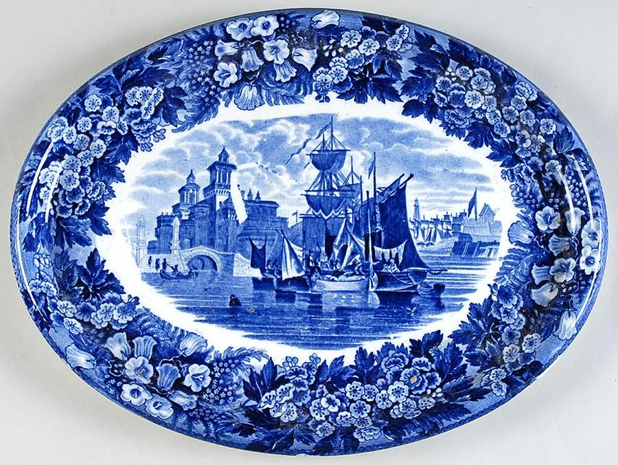 Ferrara Blue (No Trim) 12" Oval Tray by Wedgwood-1