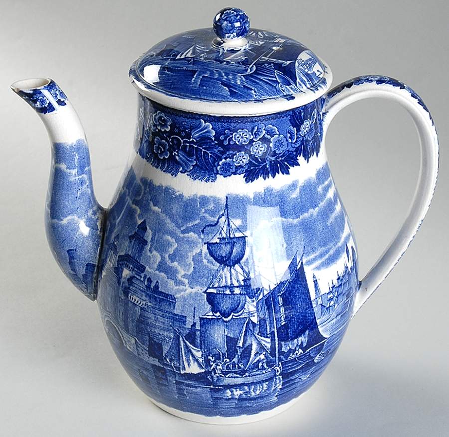 Ferrara Blue (No Trim) Coffee Pot & Lid by Wedgwood-1