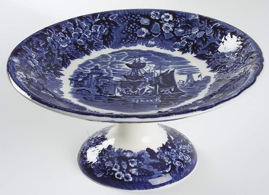 Ferrara Blue (No Trim) Round Compote (Height X Width) by Wedgwood-1
