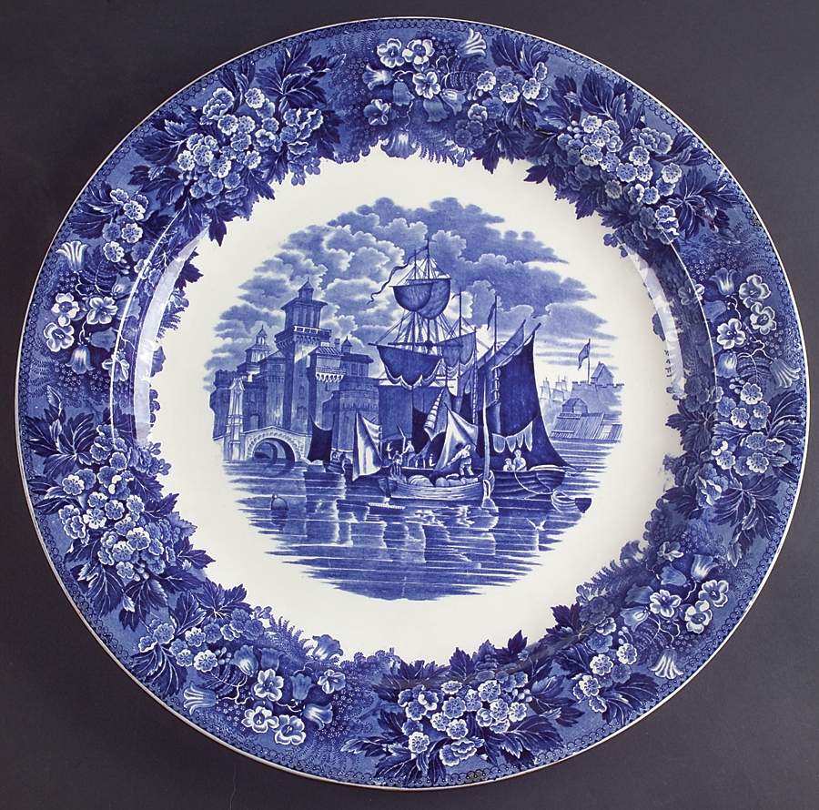Ferrara Blue (No Trim) 14" Chop Plate (Round Platter) by Wedgwood-1