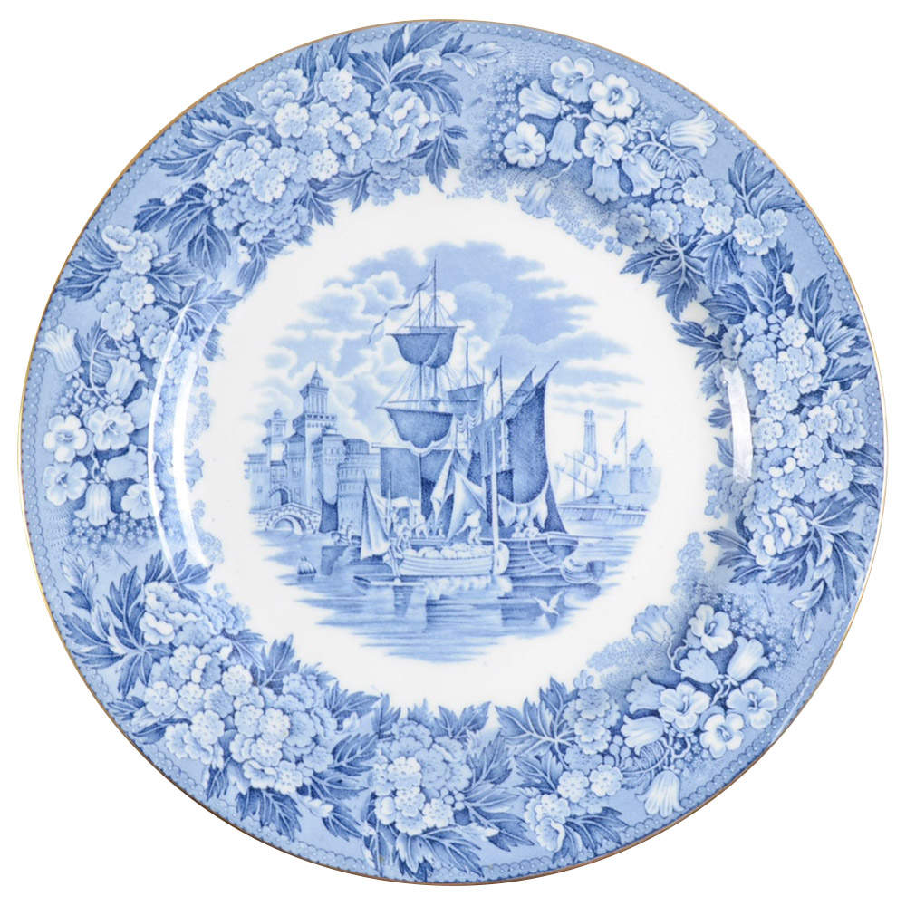 Ferrara Blue (Gold Trim) Dinner Plate by Wedgwood-1