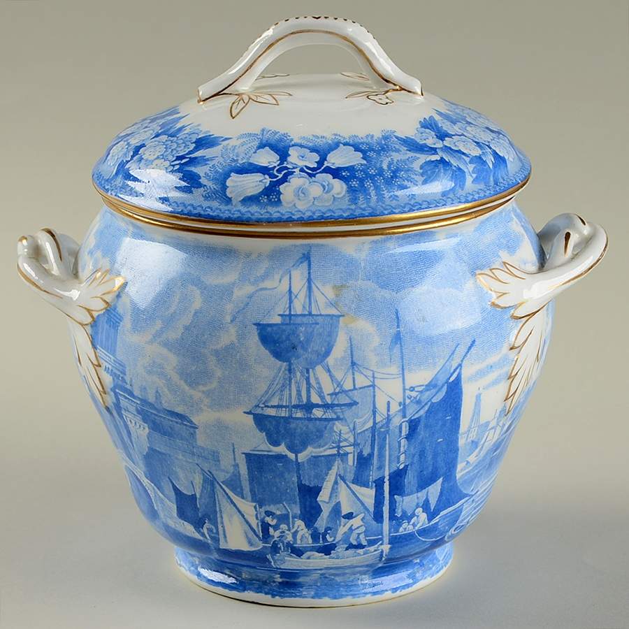 Ferrara Blue (Gold Trim) Sugar Bowl & Lid by Wedgwood-1